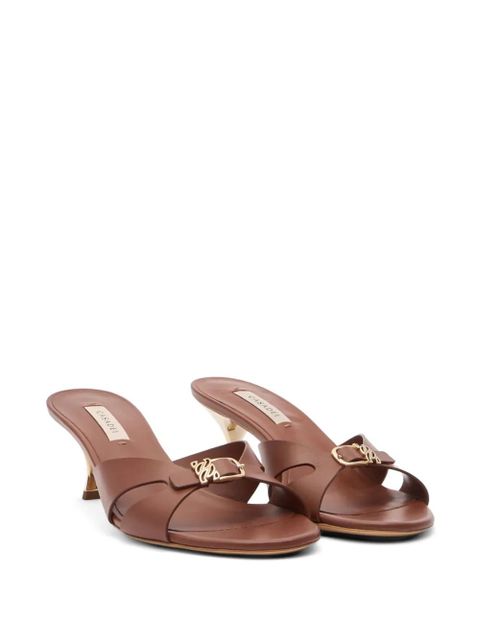 Casadei Julia buckle-upper leather heeled sandals - Brown - zdjęcie produktu nr 2