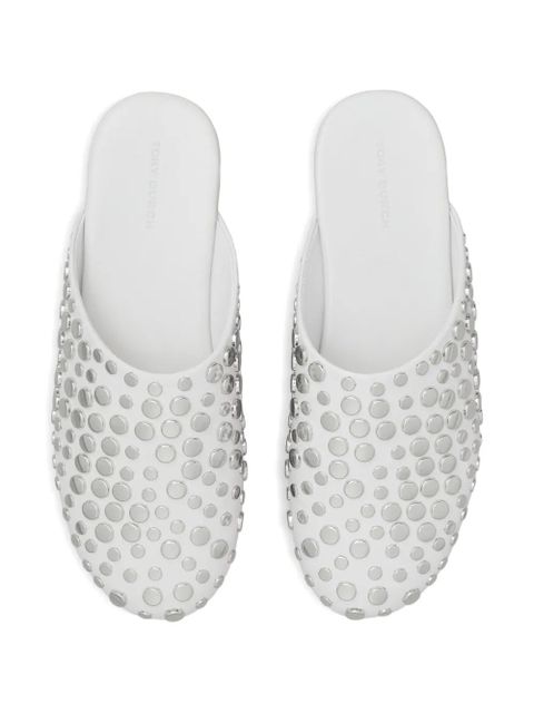 Tory Burch studded leather mules - Silver