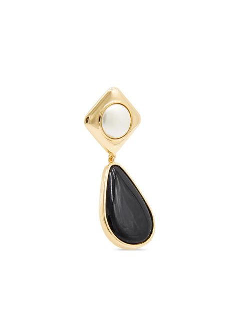 Self-Portrait teardrop earrings - Gold