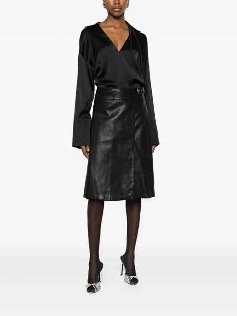 Simkhai wrap midi skirt - BLACK