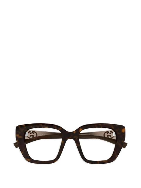 Gucci Eyewear square-frame Interlocking G glasses - Brown - zdjęcie produktu nr 1