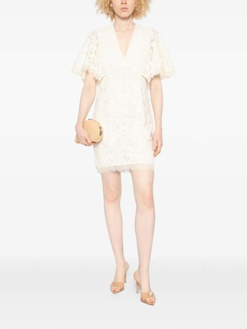 TWINSET V-neck lace mini dress - Neutrals - zdjęcie produktu nr 2