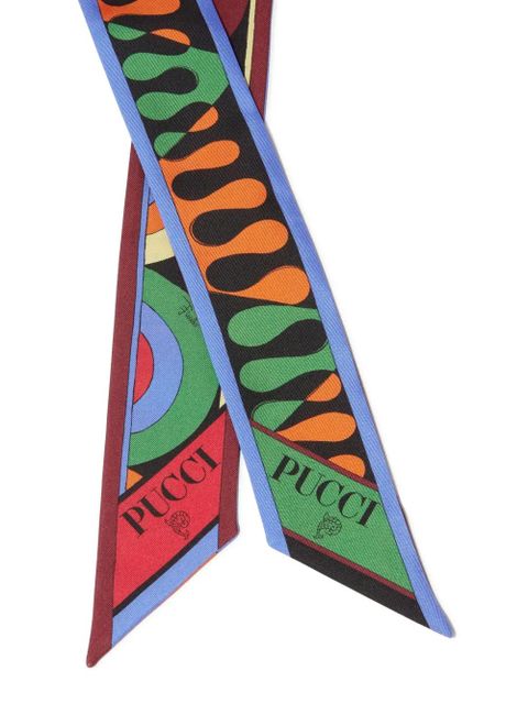PUCCI Onde Leocorno-print silk scarf - Green
