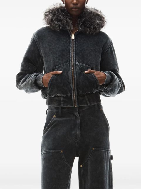 Alexander Wang velour high-waisted trousers - Black