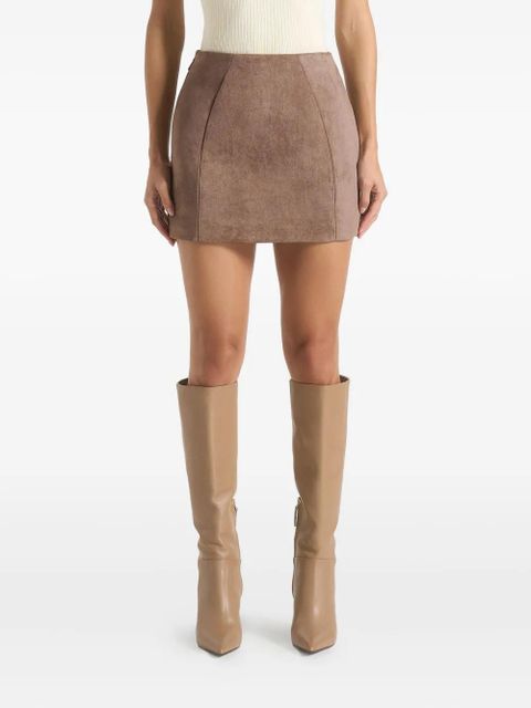 Manière De Voir Cleo A-line suede mini skirt - Brown - zdjęcie produktu nr 1
