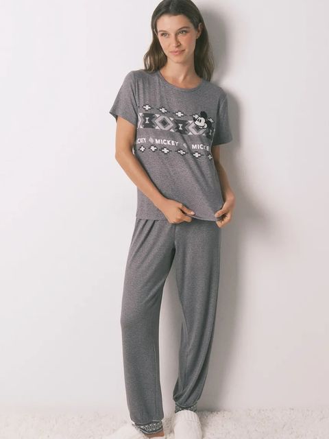 women'secret piżama MICKEY damska kolor szary 3132168 - zdjęcie produktu nr 1