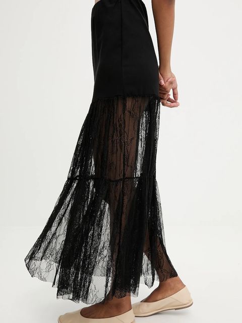 Answear.LAB spódnica kolor czarny maxi rozkloszowana
