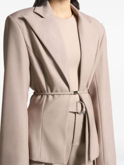 Manière De Voir wide-shoulder belted blazer - Neutrals - zdjęcie produktu nr 2
