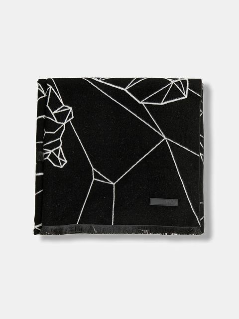 EA7 Emporio Armani szalik damski kolor czarny wzorzysty AF10450.7W000707