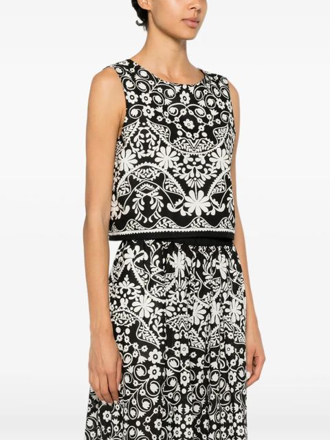 Weekend Max Mara Fanale floral-print cropped top - Black