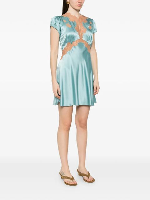 DÔEN Junia lace-trimmed mini dress - Blue