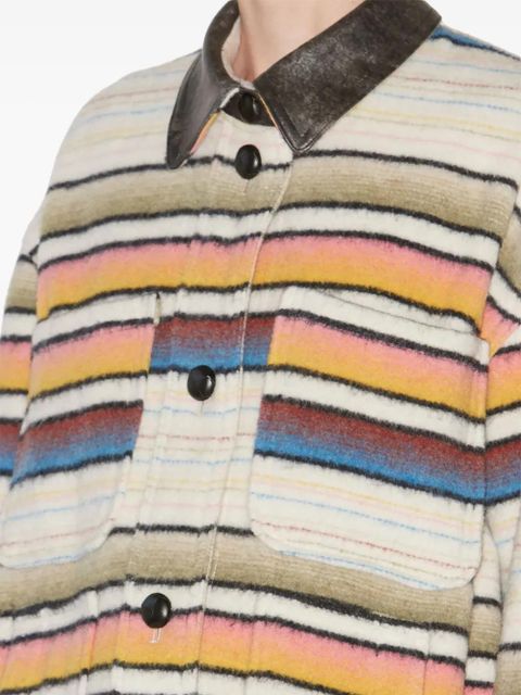 MARANT ÉTOILE Dayvi striped coat - Neutrals