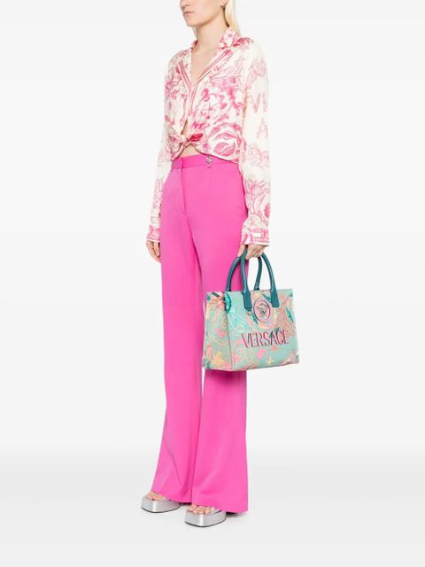 Versace small Barocco La Medusa tote bag - Blue