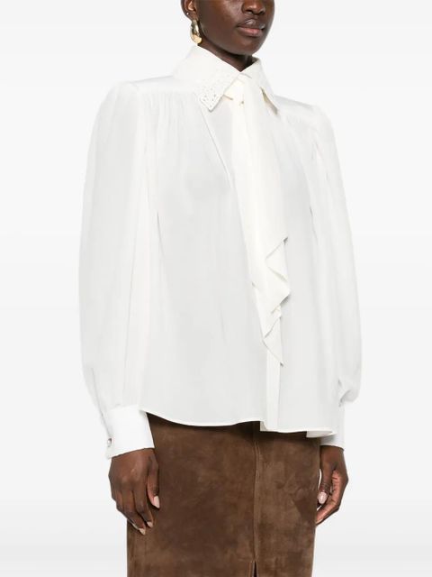 Chloé lace-collar shirt - Neutrals