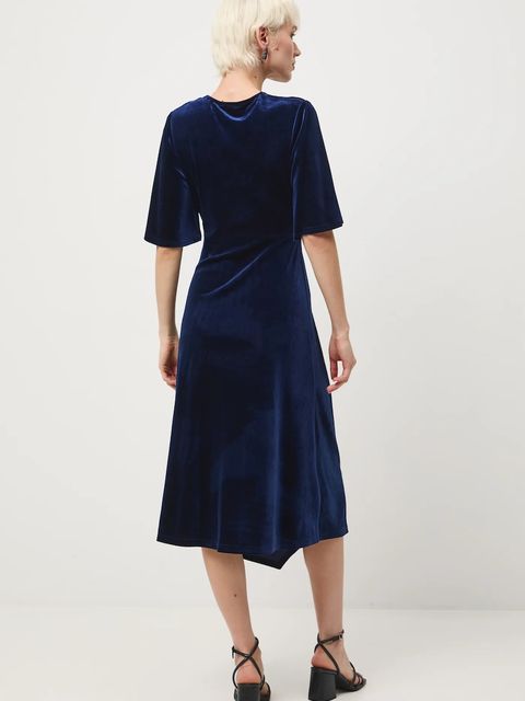 Medicine sukienka kolor granatowy midi rozkloszowana