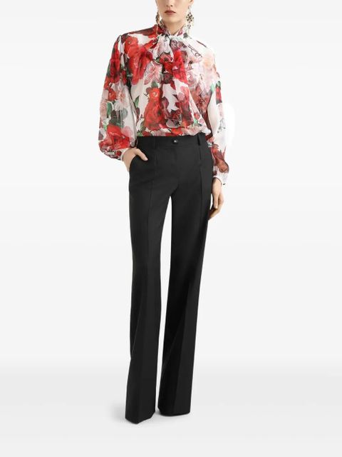 Dolce & Gabbana Rose-print chiffon blouse - White - zdjęcie produktu nr 2