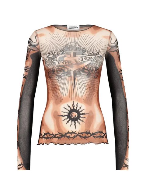 Jean Paul Gaultier printed long-sleeve top - Black - zdjęcie produktu nr 1