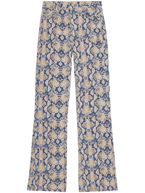 GANNI graphic-print straight-leg jeans - Blue - zdjęcie produktu nr 1