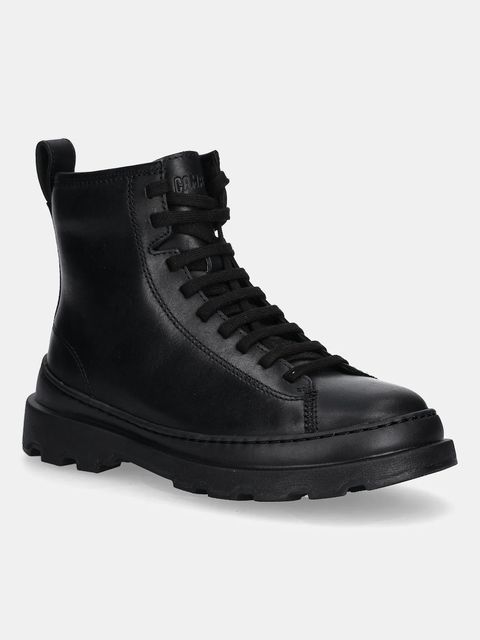 Camper workery skórzane Brutus+ kolor czarny na płaskim obcasie K400816-001 - zdjęcie produktu nr 1