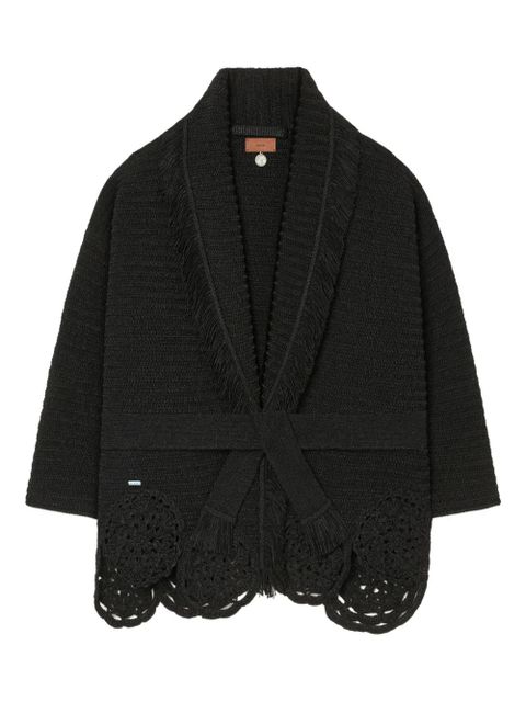 Alanui Island Memories fringed cardi-coat - Black - zdjęcie produktu nr 1