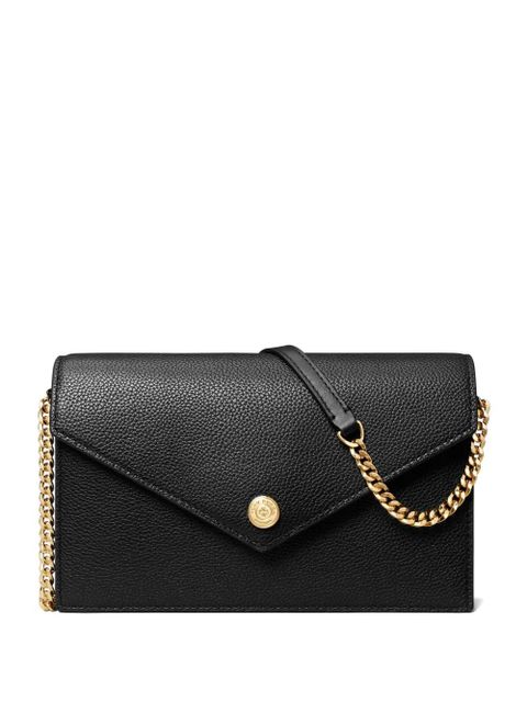 Tory Burch grained leather envelope clutch bag - 001 BLACK - zdjęcie produktu nr 1