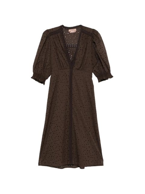 TWINSET puff-sleeve midi dress - Brown - zdjęcie produktu nr 1