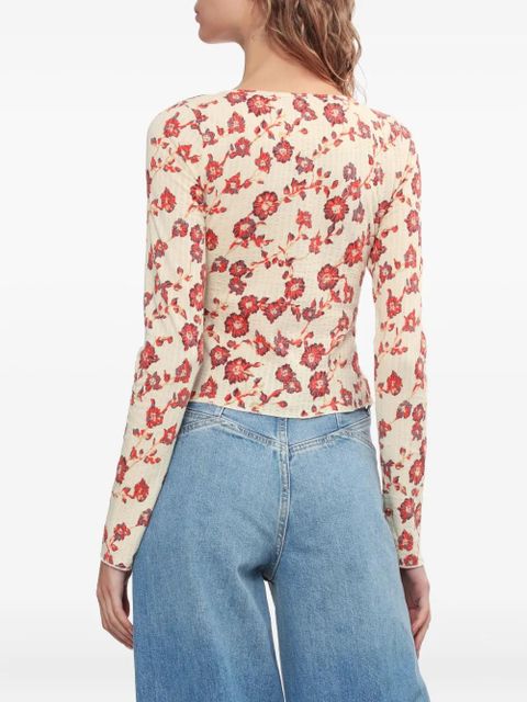 Free People floral-print button top - Neutrals