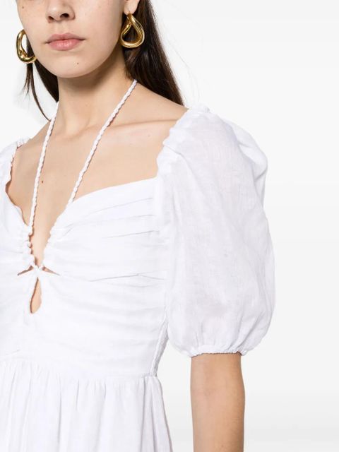 Faithfull the Brand Palacio halterneck linen midi dress - White