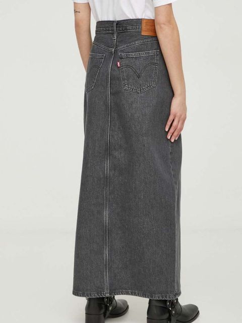 Levi's spódnica jeansowa kolor szary maxi prosta