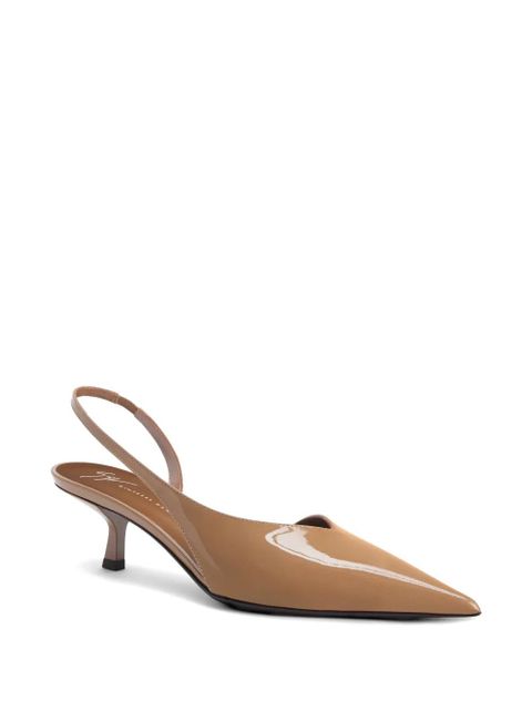 Giuseppe Zanotti patent leather slingback pumps - Brown - zdjęcie produktu nr 2