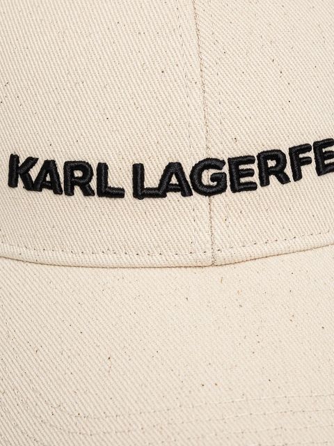 Karl Lagerfeld czapka z daszkiem bawełniana K/ESSENTIAL kolor beżowy z aplikacją A1W33071 - zdjęcie produktu nr 2