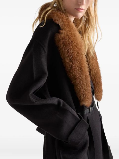 Prada shawl-lapels belted coat - Black