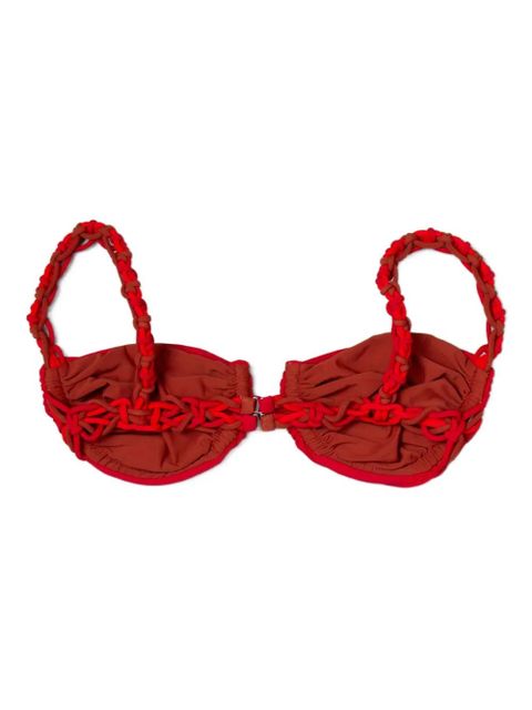 Isa Boulder braided-strap bikini top - Red - zdjęcie produktu nr 2