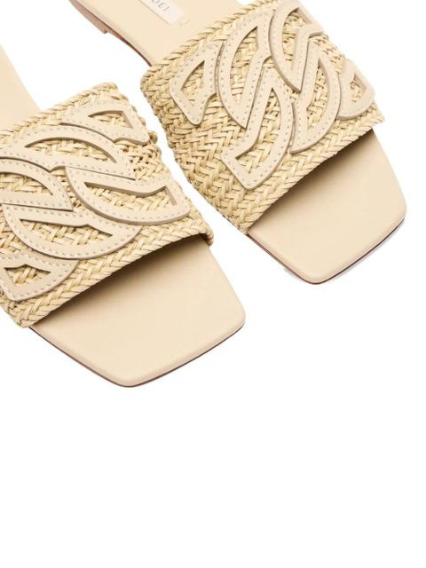 Casadei woven-strap flat sandals - Neutrals