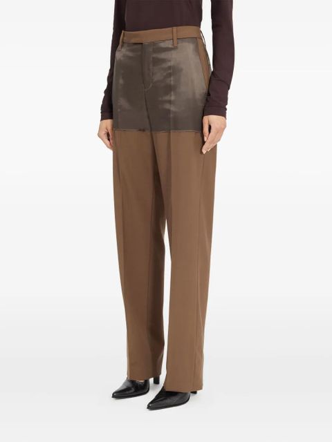 MM6 Maison Margiela two-tone panelled trousers - Brown
