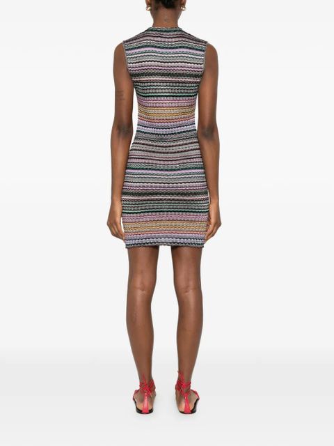 Missoni striped-pattern mini dress - Black