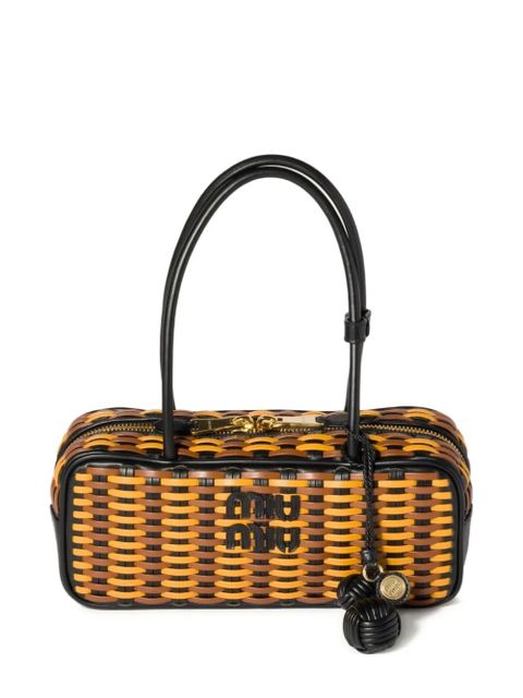 Miu Miu Beau woven-effect tote bag - Brown - zdjęcie produktu nr 1