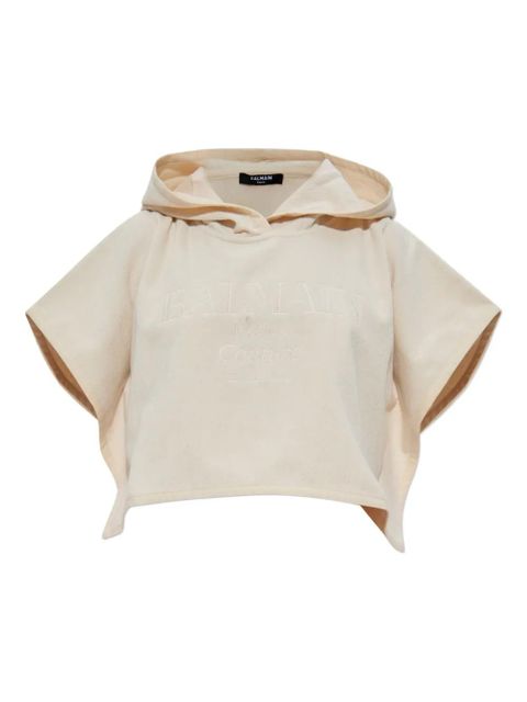 Balmain short-sleeve cotton hoodie - Neutrals - zdjęcie produktu nr 1