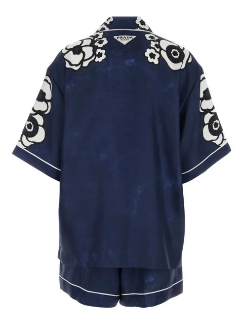 Prada floral-print short pyjamas - Blue