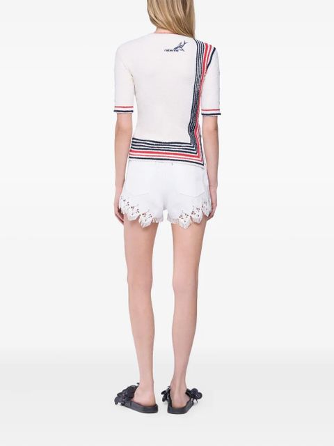 Rabanne striped knitted top - Blue