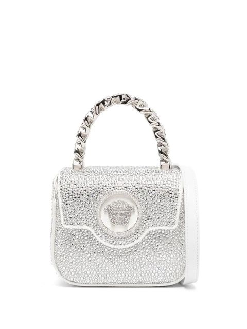 Versace La Medusa crystal-embellished mini bag - Silver - zdjęcie produktu nr 1