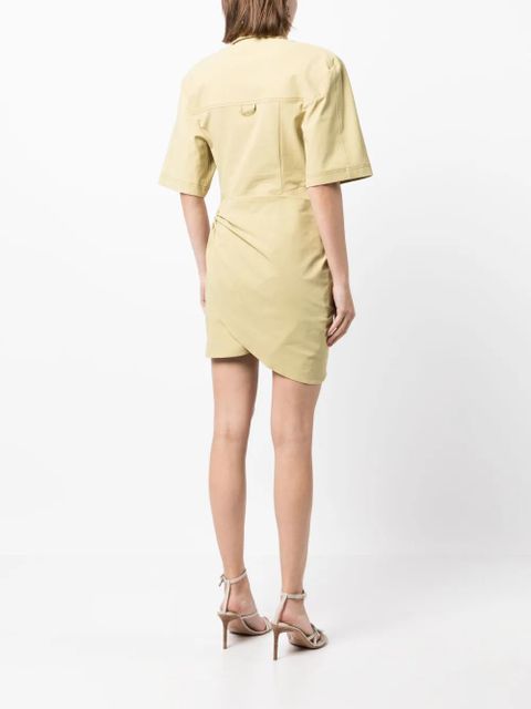 Jacquemus gathered-detail shirt dress - Brown