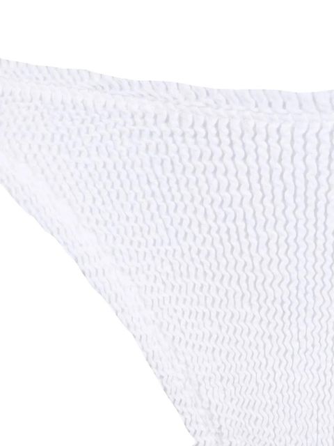 Hunza G Strap crinkle-knit tankini - White