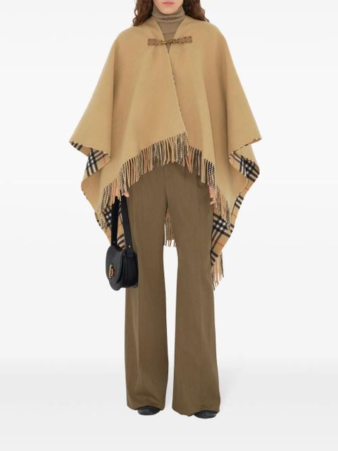 Burberry check-pattern wool cape - Neutrals