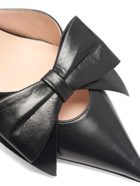 Valentino Garavani leather bow-detail mules - Black