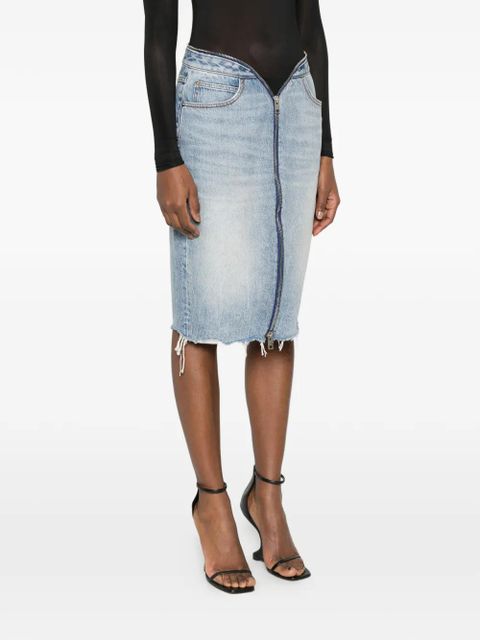 Alexander Wang zip raw-hem skirt - Blue