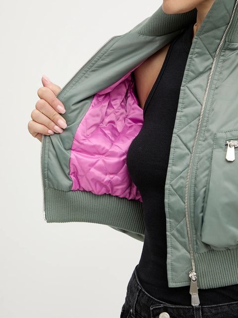 Pinko kurtka bomber kolor zielony zimowa 105339 A2OI