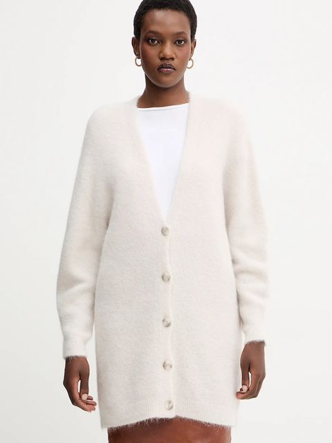 Marella kardigan z wełną damski kolor beżowy 2523346122200 - zdjęcie produktu nr 1