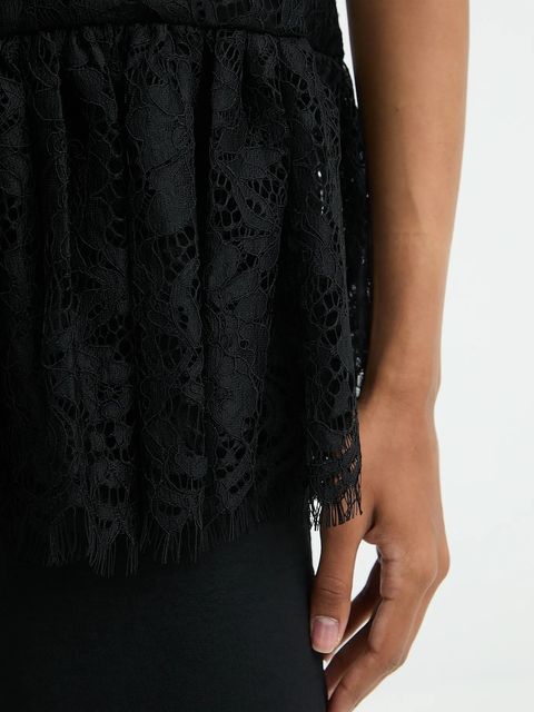 Answear.LAB bluzka damska kolor czarny wzorzysta