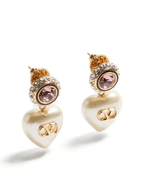 Valentino Garavani Vlogo signature heart-pendant earrings - Gold